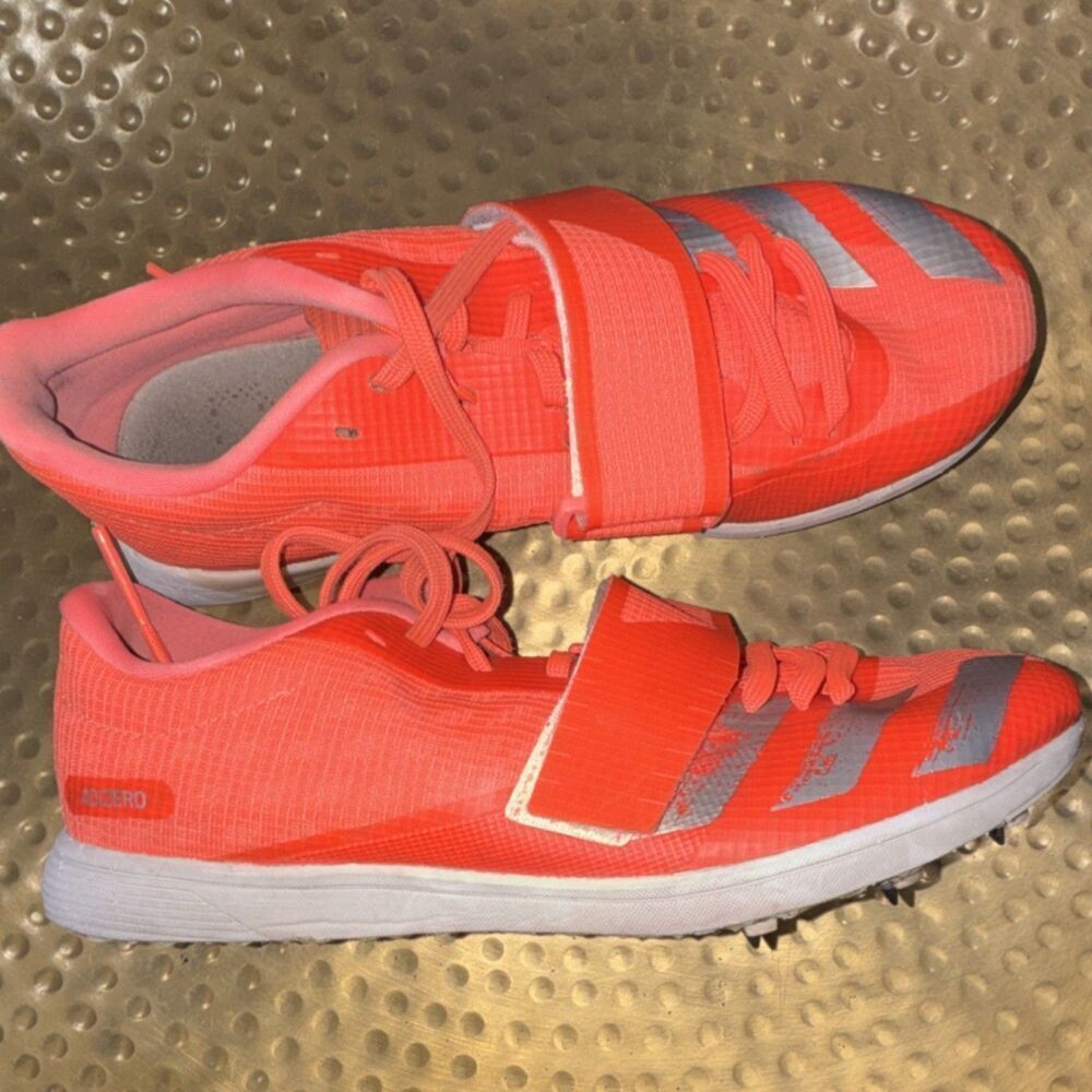 adidas ADIZERO Orange Track Field Spikes Athletic Running Shoes Lightweight 5.5